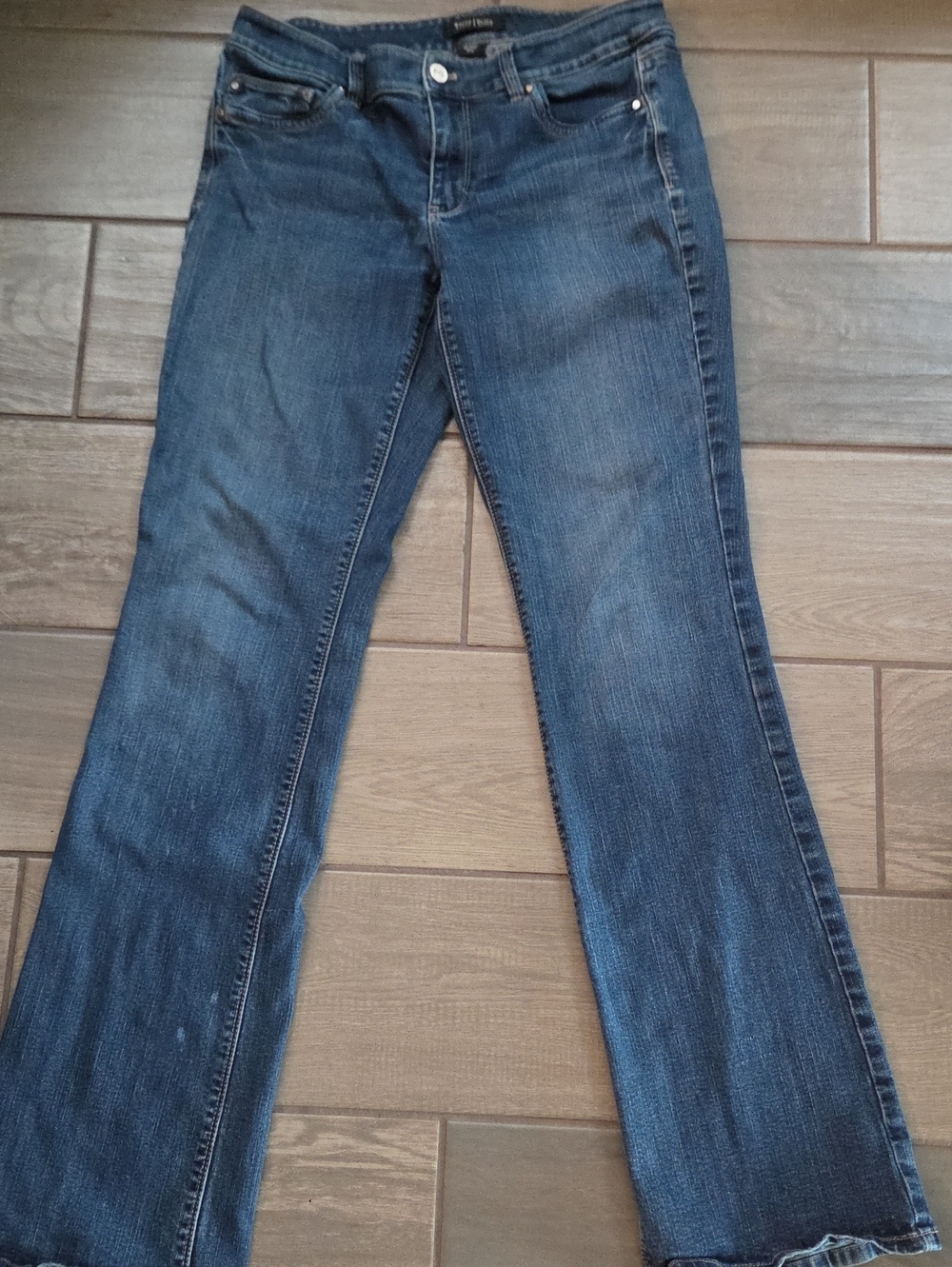 White House Black Market Women's Dark Blue Flare Jeans